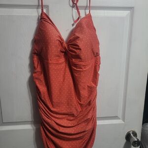 Old Navy Orange Polka Dot Swimsuit